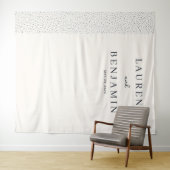 Tenture Minimalisme à points blanc cassé sophistiqué (En situation (horizontale))