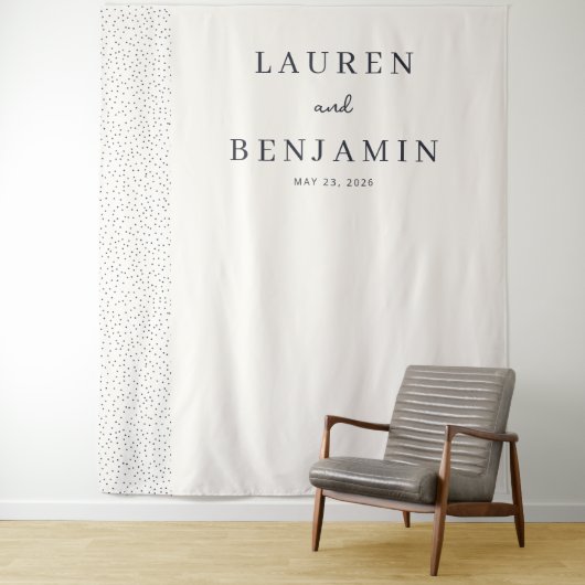 Tenture Minimalisme à points blanc cassé sophistiqué (En situation)