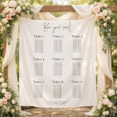 Tenture Minimalist 9 Table Wedding Seating Chart