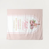 Tenture Minimalist blush and gold shower name tapestry (Devant (Horizontal))