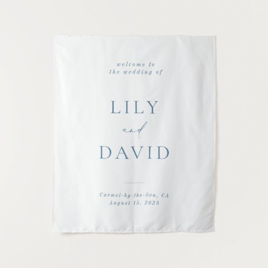 Tenture Minimalist Elegant Welcome Wedding Tapestry (Devant)