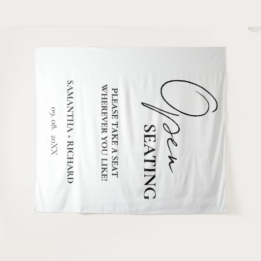 Tenture Minimalist Gold  Script Wedding Open Seating Sign (Devant (Horizontal))