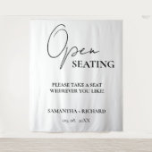 Tenture Minimalist Gold Script Wedding Open Seating Sign (Devant)
