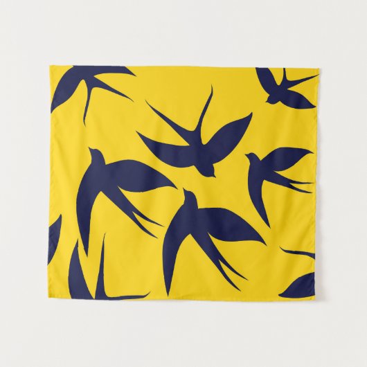 Tenture Minimalist Swallow Small (34" x 40") Tapestry (Devant (Horizontal))