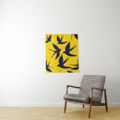 Tenture Minimalist Swallow Small (34" x 40") Tapestry (En situation)