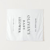Tenture Minimalist Welcome to Baby Shower Fabric Sign (Devant (Horizontal))