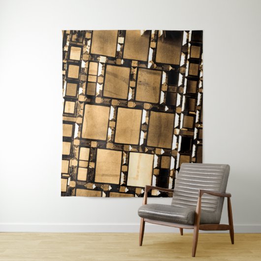 Tenture Miroirs géométriques Sepia (En situation)