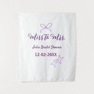 Tenture Miss à Mrs noeud étoiles shower de mariage chic vi