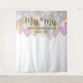 Tenture Miss Mme Balloon Arch Fuchsia Gold Bridal Backdrop (Devant)