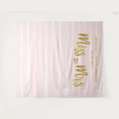 Tenture Miss Mme Pink Stripes Boho Chic Bridal Backdrop (Devant (Horizontal))