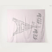 Tenture Miss Mme Rhinestones Eiffel Pink Bridal Backdrop (Devant (Horizontal))