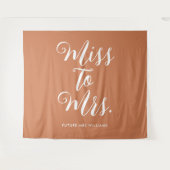 Tenture Miss to Mrs Banner Moderne Boho Enterrement de Vie (Devant (Horizontal))