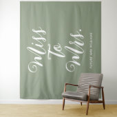 Tenture Miss to Mrs Banner Prop de Fête de Mariage Moderne (En situation)