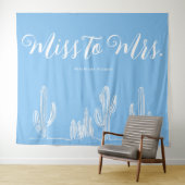 Tenture Miss to Mrs Moderne Boho Cactus Bleu Enterrement d (En situation (horizontale))