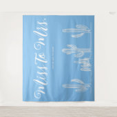 Tenture Miss to Mrs Moderne Boho Cactus Bleu Enterrement d (Devant)