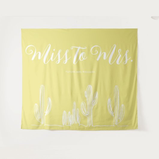 Tenture Miss to Mrs Moderne Boho Cactus Citrus Enterrement (Devant (Horizontal))