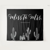 Tenture Miss to Mrs Moderne Boho Cactus Enterrement de Vie (Devant (Horizontal))