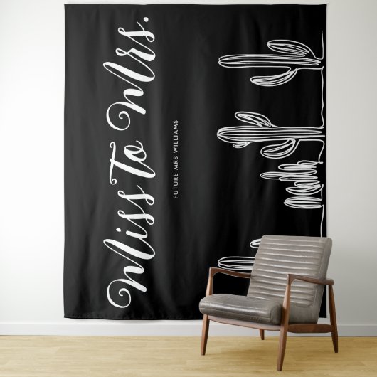 Tenture Miss to Mrs Moderne Boho Cactus Enterrement de Vie (En situation)