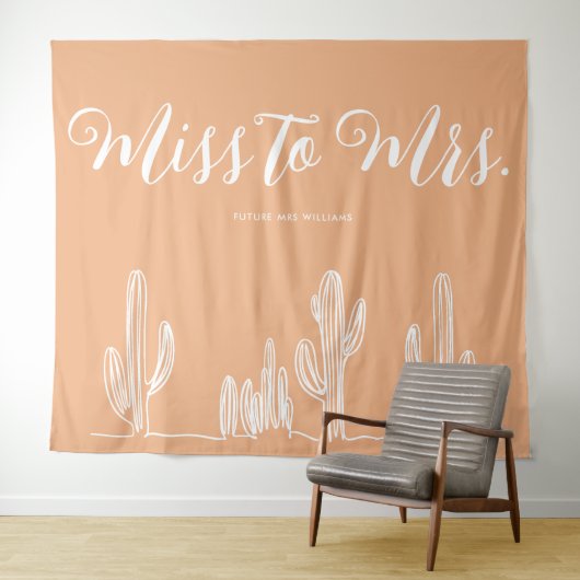 Tenture Miss to Mrs Moderne Boho Cactus Orange Enterrement (En situation (horizontale))
