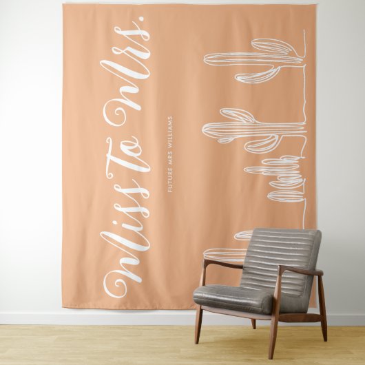 Tenture Miss to Mrs Moderne Boho Cactus Orange Enterrement (En situation)