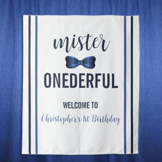 Tenture Mister Onederful Bow Cravate 1er anniversaire