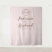 Tenture Misty Rose Monogramme faux Mariage fond (Devant)