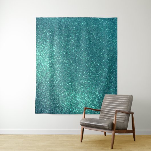 Tenture Mitter Chic Elegant Teal Blue Sparkly (En situation)