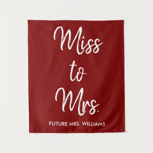 Tenture Mlle à Mme Backdrop Maroon Fête des mariées Prop (Devant)