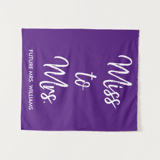 Tenture Mlle à Mme Backdrop Purple White Photo Booth Prop (Devant (Horizontal))