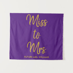 Tenture Mlle à Mme Contexte Fête des mariées violet et or