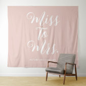 Tenture Mlle à Mme Cute Blush Pink Romantique Bachelorette (En situation (horizontale))