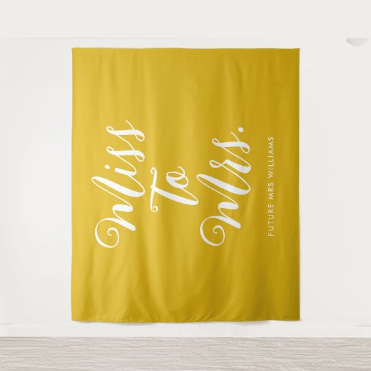 Tenture Mlle à Mme Minimal Retro Simple Gold Bachelorette (Devant)