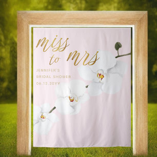 Tenture Mlle Mme Boho White Orchid Pink Bridal Arrière-pla