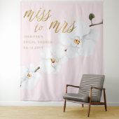 Tenture Mlle Mme Boho White Orchid Pink Bridal Arrière-pla (En situation)