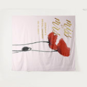 Tenture Mlle Mme Fleur sauvage Red Poppy Pink (Devant (Horizontal))