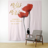 Tenture Mlle Mme Fleur sauvage Red Poppy Pink (En situation)