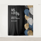 Tenture Mme à Mme Balloons Fête des mariées noire Contexte (Devant)