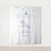 Tenture Mme à Mme Beach Boat Waves Blue Bridal Contexte (Devant)