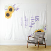 Tenture Mme à Mme Sunflower Lavender White Bridal Contexte (En situation (horizontale))