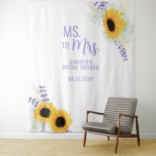 Tenture Mme à Mme Sunflower Lavender White Bridal Contexte