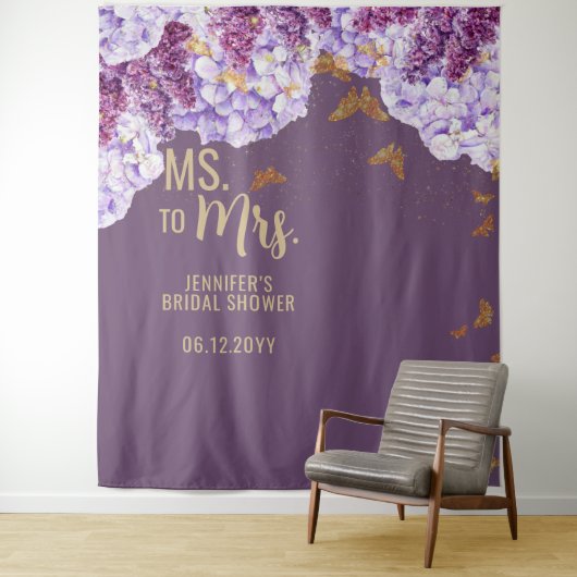 Tenture Mme Floral Butterfly Lavender (En situation)
