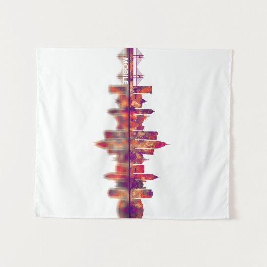 Tenture Mobile Alabama Skyline (Devant (Horizontal))