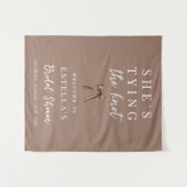 Tenture Mocha Brown Bow Bridal Shower Fabric Welcome Sign (Devant (Horizontal))