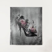 Tenture Mode gothique Stiletto talon avec Roses rose mauve (Devant)