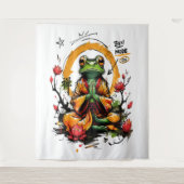 Tenture Mode Zen Activé Moine Grenouille Méditant (Devant)