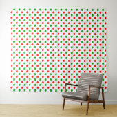 Tenture Modèle à pois blancs rouges et verts (En situation (horizontale))