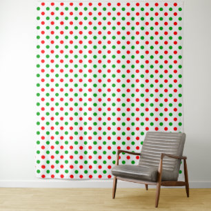 Tenture Modèle à pois blancs rouges et verts 