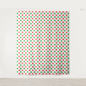 Tenture Modèle à pois blancs rouges et verts (Devant)