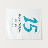 Tenture modèle bleu année date quiencenera 15e anniversair (Devant (Horizontal))