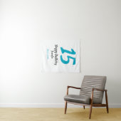 Tenture modèle bleu année date quiencenera 15e anniversair (En situation (horizontale))